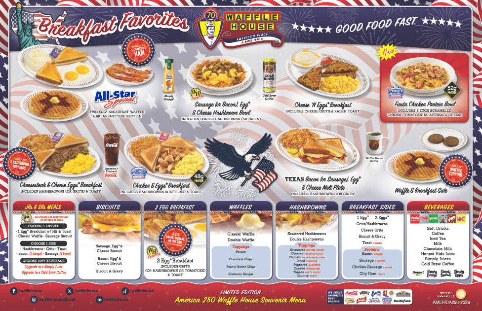 Waffle House Patriotic Menu