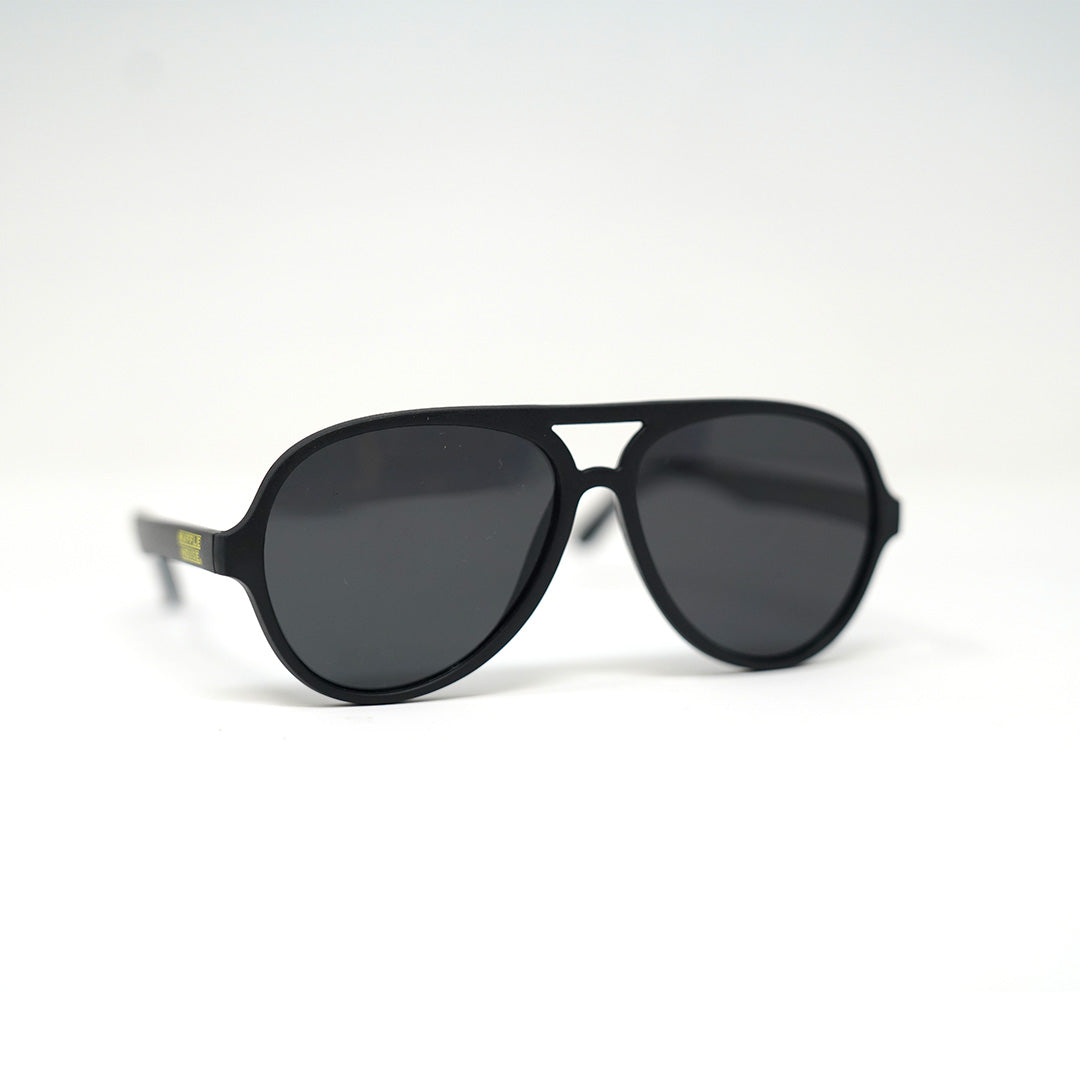 Youth Black sunglasses with Waffle House logo on arm
