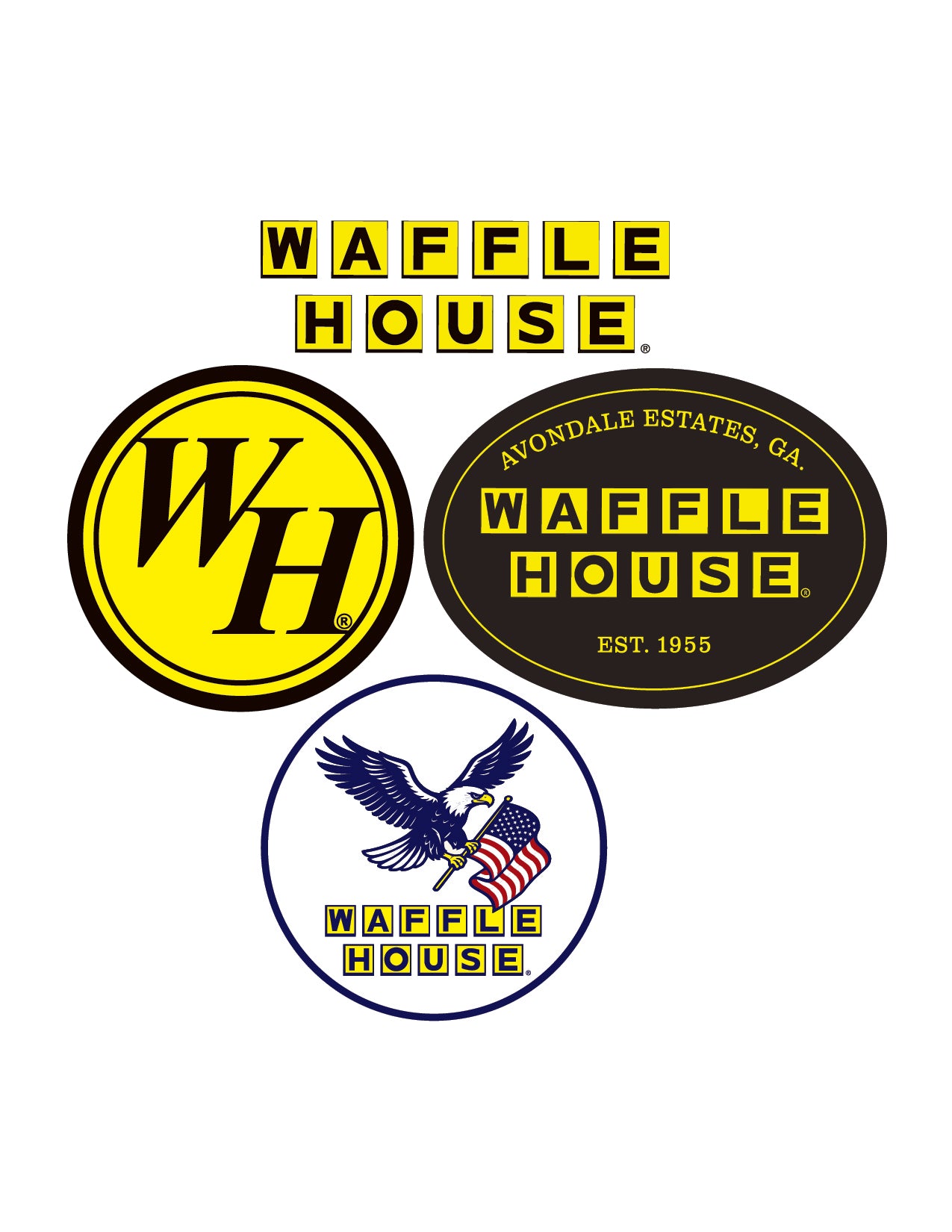 Waffle House Stickers 4 Pack