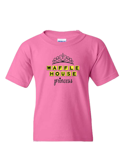 Pink t-shirt with 'Waffle House princess'
