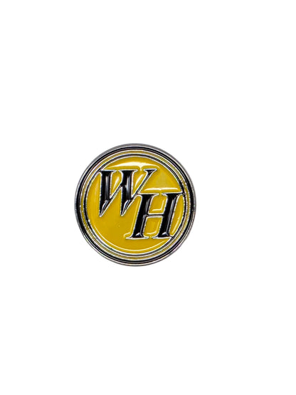 Circular logo with 'WH' initials on a white background