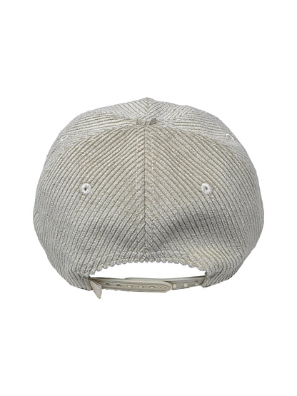 back of ivory colored corduroy hat