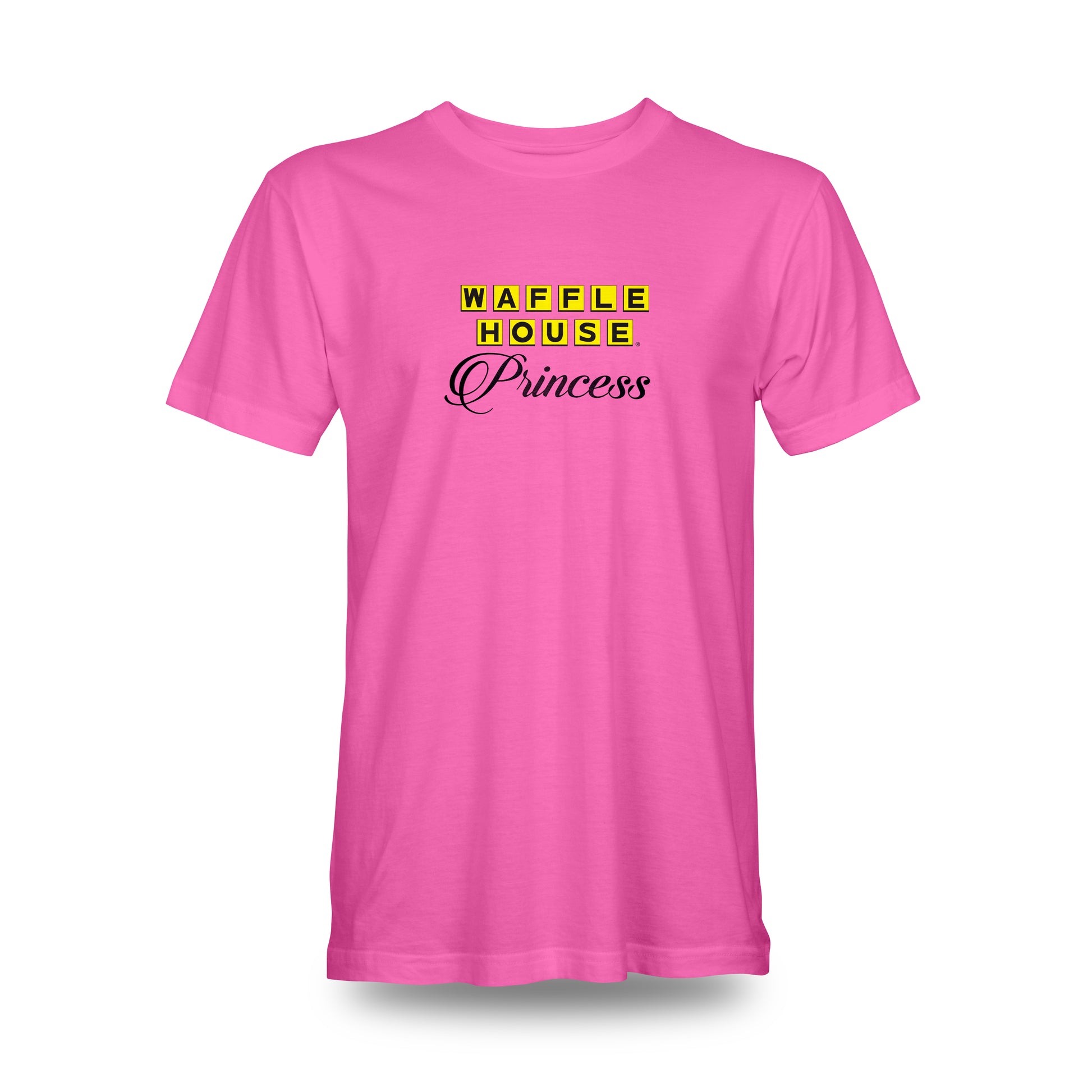 Pink t shirt printed with "I'm a Waffle House Princess"