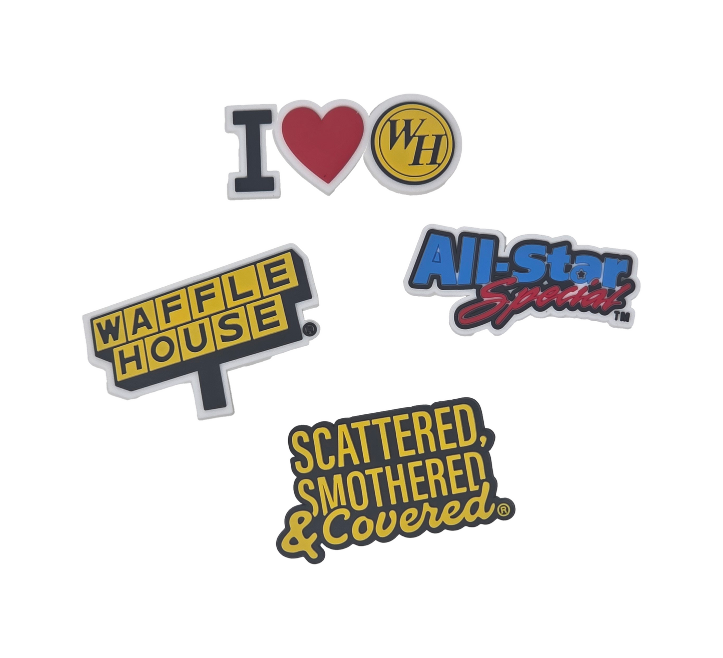 Waffle House Rubberized Bag Charms Set of 4