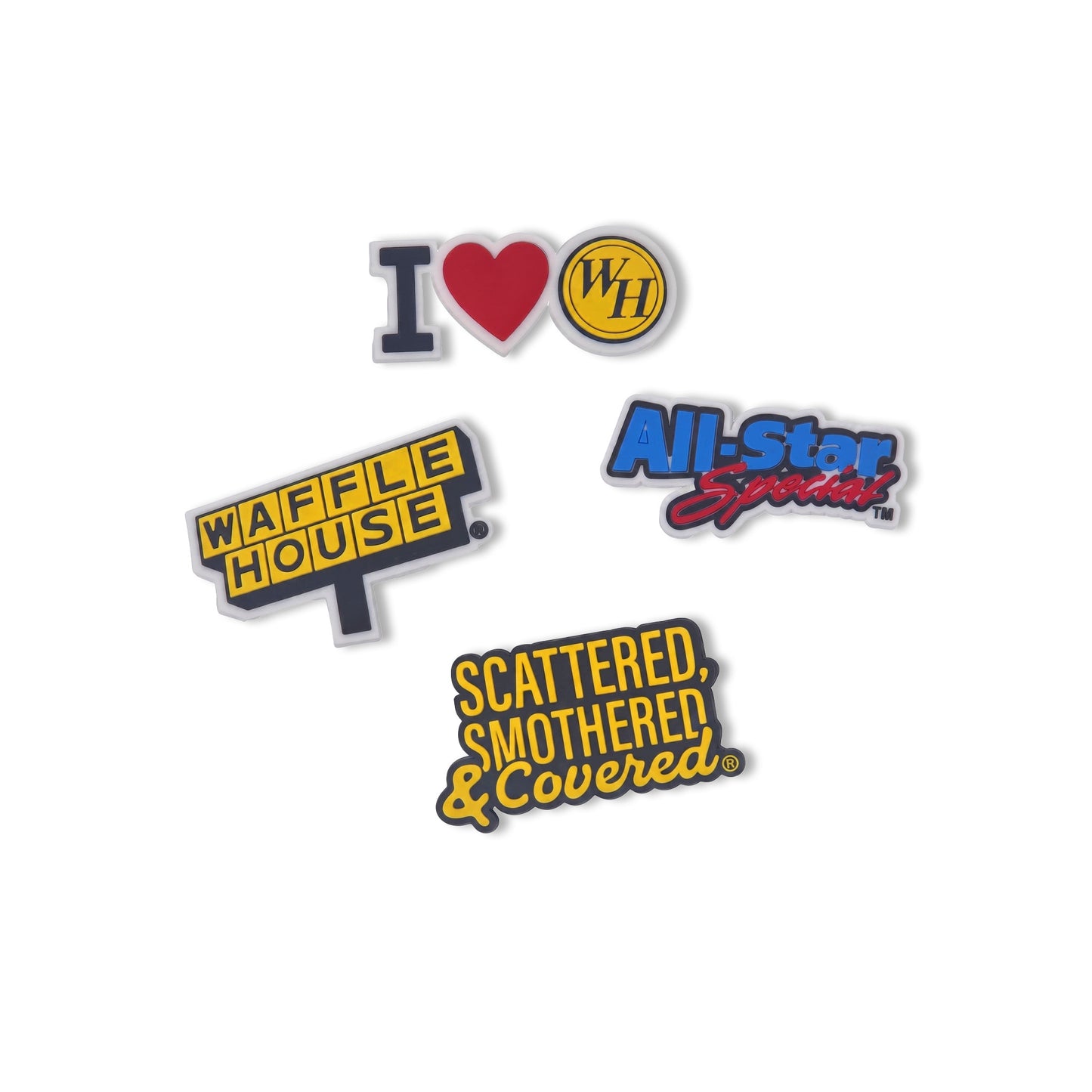 Waffle House Rubberized Bag Charms Set of 4