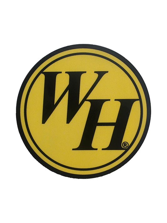 Circle WH Yellow and Black Logo with a black outline