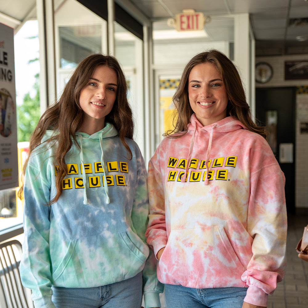 Waffle House Adult Tie Dye Hoodie