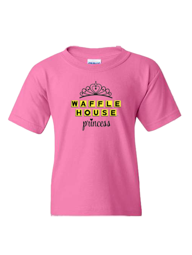 Pink t-shirt with 'Waffle House princess'